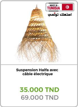 Suspension Halfa avec câble électrique