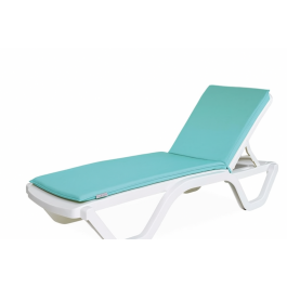 Matelas de transat bleu turquoise 180x52 cm avec sangles d’attache