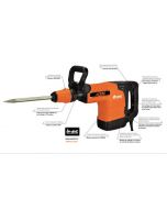 Marteau Piqueur ACEM DH 1100 - 1500W - 11kg - Noir & Orange