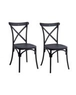 SOFPINCE - Lot de 2 chaises  Metallica noir