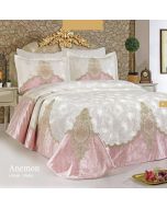 Couvre lit - En Satin de coton Anemon - Rose-Blanc