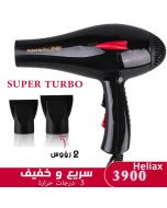 Sèche Cheveux Séchoir Super Turbo 3900 + Deux Tête - Noir