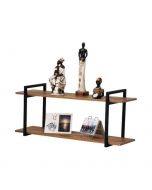 Étagère murale - Bois mdf  et Acier Noir - H x L x P(40x80x20)cm