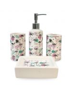 Coffret d'accessoire salle de bain de 4 pièces - Céramique