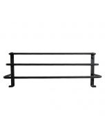 Porte Serviette Mural 60x14.5CM-2 Crochets - 100%Aluminium Noir