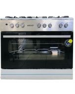 CUISINIÈRE À GAZ 5 FEUX GOLD 9020T - 90CM - TOURNE BROCHE - INOX