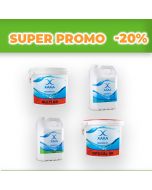 Pack nettoyage chlore multi-actions 5kg, algicide 5 litres, chlore granulé 1kg, floculant 1 litre - XAKA