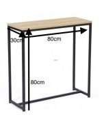 Console - bois mdf et Acier noir - L - l - H(80x30x80)cm