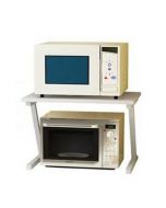 Étagère four micro-ondes - Bois et Acier - Blanc - H x L x P(37x57x38)cm