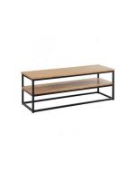 Table TV - Bois mdf marron et acier noir - H x L x l(42x120x40)cm