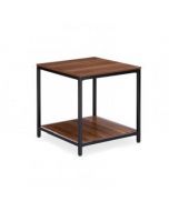 Table d'appoint Carré - bois mdf et métal - Marron H/L(51cm/50cm)