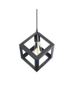 Suspension - Métallique - Cube - Noir - 16 *16 Cm