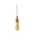 Suspension à Douille E27 - Doré avec lampe vintage