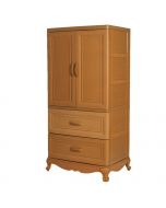 SOFPINCE - Armoire en plastique cleopatre 2 portes +2 casiers caramel
