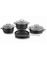 Batterie de cuisine - set de 7 Pièces - A1371 Galaski - Noir - Korkmaz