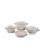 Batterie de cuisine 7 pièces A1272 - Beige/Silver - KORKMAZ
