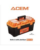 Boite à outils plastique 50.7 cm noir & orange 280320104 - ACEM