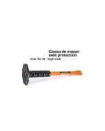 Ciseau de maçon plat 300x16 avec protecteur - orange & noir 280732905 - ACEM