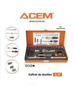 Coffret de douilles - 1/4" - 38 PCS 280586038 - ACEM