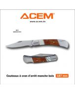 Couteau d'électricien manche bois - AC 1129 chromée - ACEM