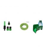 Kit tuyau d'arrosage complet + Support mural - 25 M  - Vert