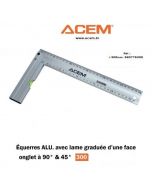 Equerre graduée d'une face onglet à 45° 300mm 280775300 gris - ACEM