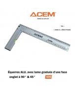 Equerre Graduée d'une face onglet à 45° 400mm 280775400 gris - ACEM