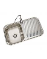 EVIER INOX 84X48 1 CUVE+1 ÉGOUTTOIR RECTANGULAIRE - Inarel