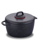 Faitout Gusto Plus Ø26cm - 26x13Cm - 6.5LT - A1353 - Noir - Revêtement Volcanite - Korkmaz
