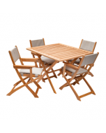 EL'Mdhalla - Pack 4 Table 100x100 avec 4 chaises pliables