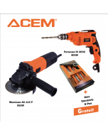 Pack meule à disque 950 W & Perceuse 400 W noir & orange + jeux de 6 tournevis gratuit - ACEM