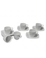 PACK09 - Service à Café - 06 personnes - 12 pièces - Porcelaine Blanc - Rak Porcelain