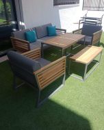 Artie Jardin - Salon de jardin 5 places + 1 table basse S07