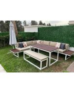 Artie Jardin - Salon de jardin 5 places + 1 table basse S16