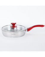 Poêle Essential - Inox 18/10 - 24cm - Rouge - Turquie