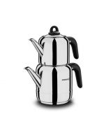 Set de théières - Hera - 1.1L / 1.9L - Inox & Noir - A048-03 - Korkmaz