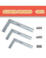 Pack 3 Equerres Graduée d'une face onglet à 45° 300-400-450mm gris - ACEM