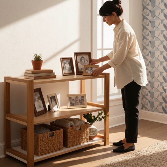 Étagère Scandinave – Bois Naturel – 80 X 60 X 30 cm