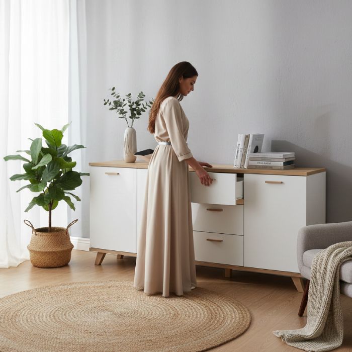 Buffet Scandinave - MDF Stratifié - 180×80x45 cm