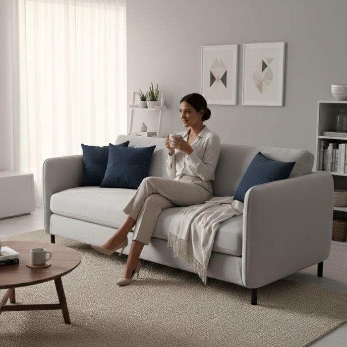 Canapé - 3 places - 185 X 95 X 86 cm - Gris