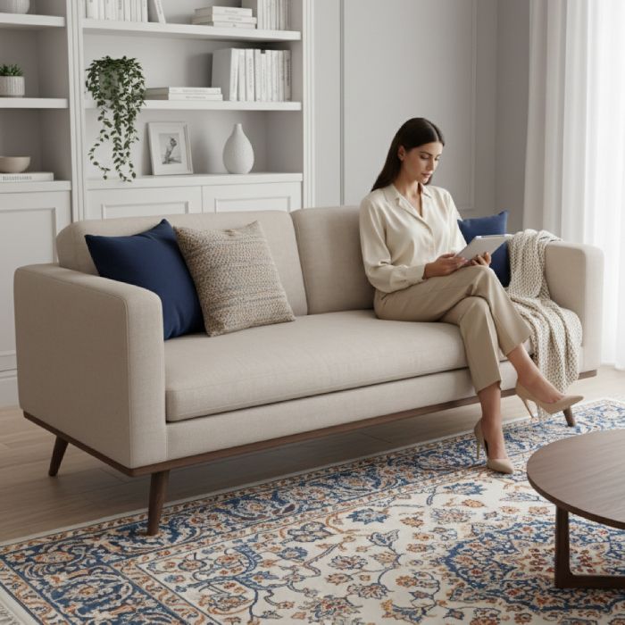 Canapé Nordic - 3 places - 210 X 70 cm - Beige