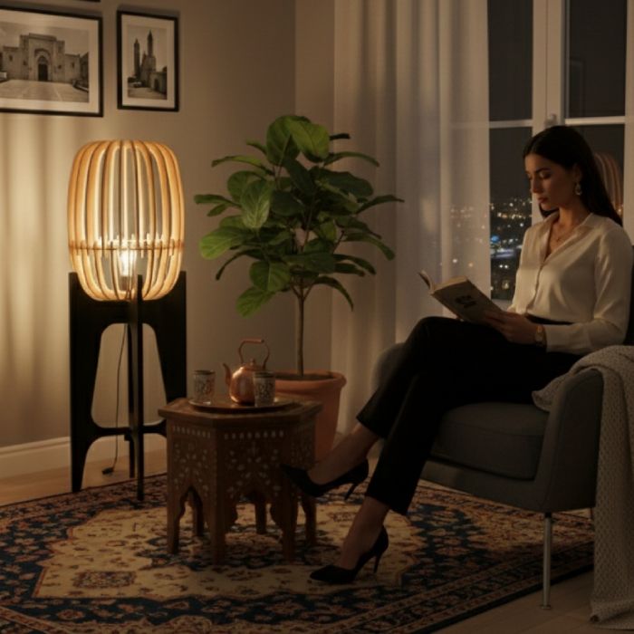 Lampadaire Dama - 110 cm – 60W – Noir