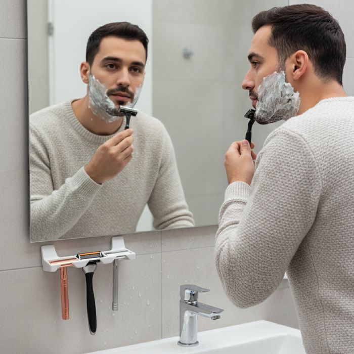 Porte Rasoir – Plastique – Blanc