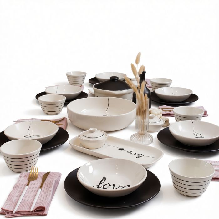 Service à table LOVE - céramique - 21 pièces