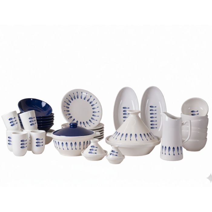 Service à Table poisson – Céramique – 35 Pièces