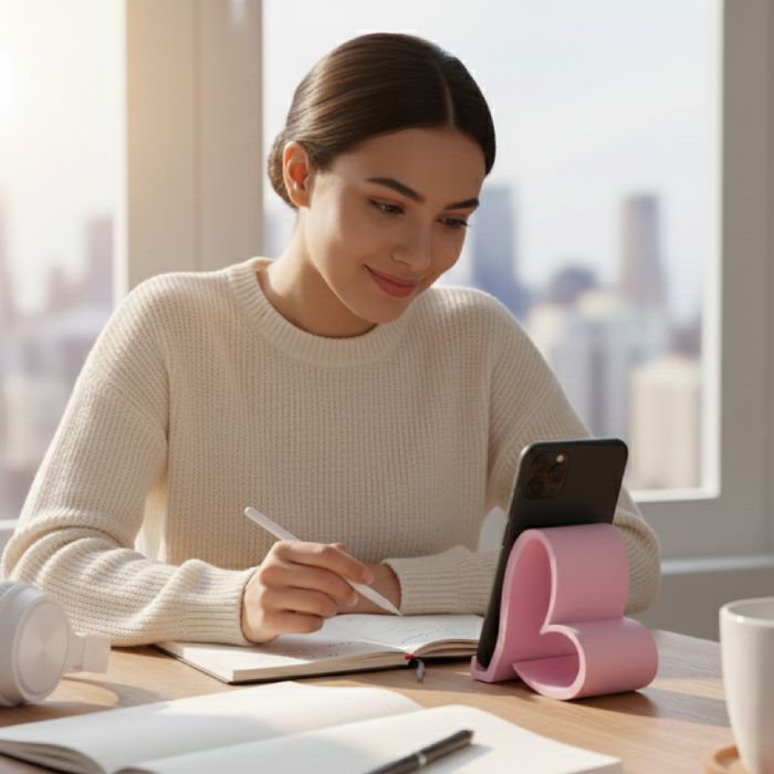 Support pour Smartphone – Plastique – Rose