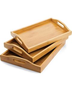 Lot de 3 Plateaux de Service en Bois
