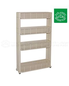 SOTUFAB - Elément de rangement - cuisine - salle de bains - 4 étages - 4 roue - beige vanille