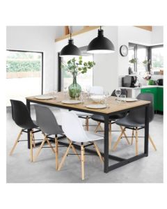 Table à manger rectangle 6P  - Acier - MDF - L x l x H(150 x 80 x 74)cm