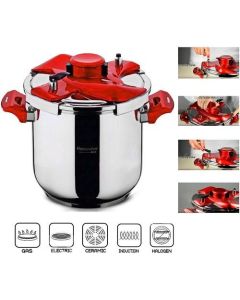 Cocotte Hascevher 18/10 Inox - 5 L - Rouge - Turquie
